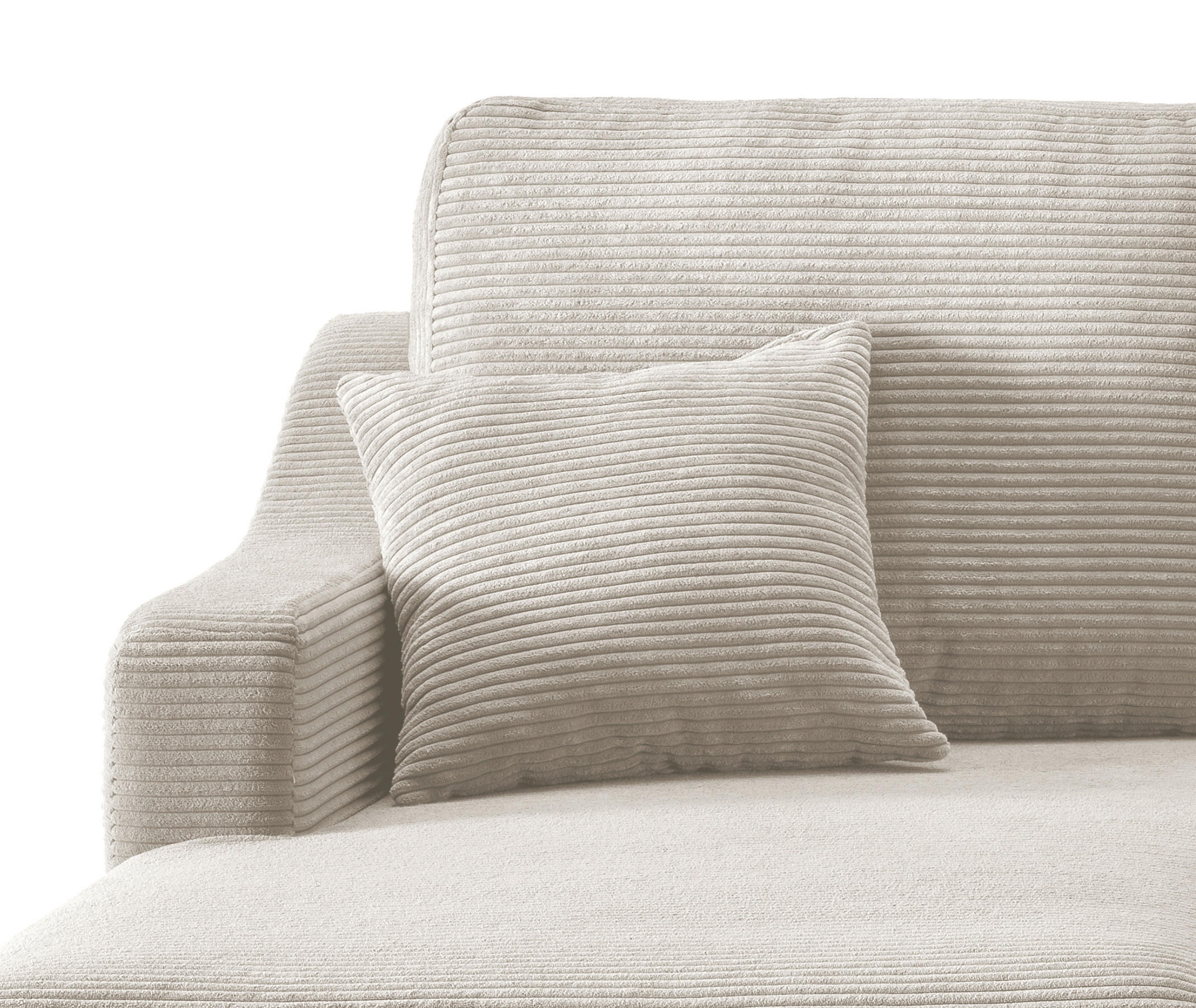 ECKSOFA in Cord Beige  - Beige/Naturfarben, Design, Holz/Textil (150/228cm) - P & B