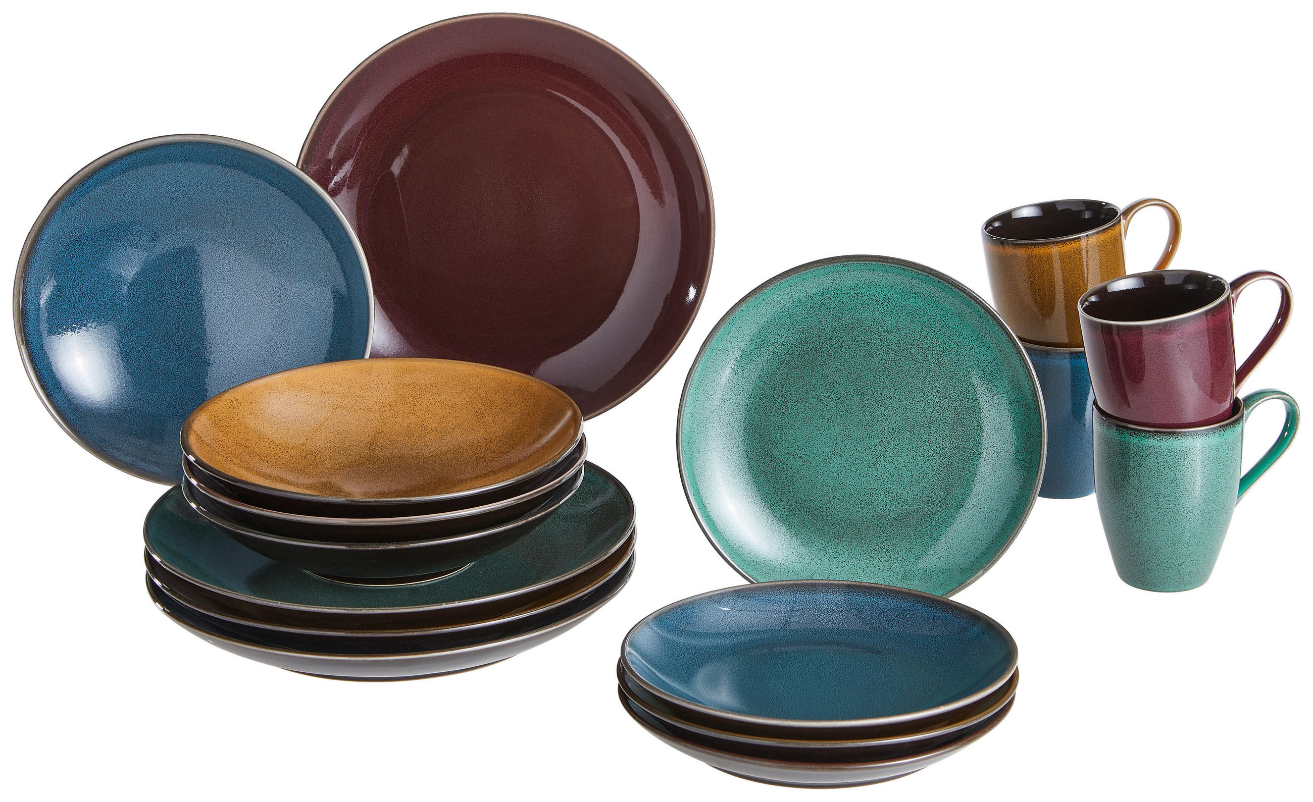 KOMBISERVICE 16-teilig  - Multicolor, MODERN, Keramik - Creatable