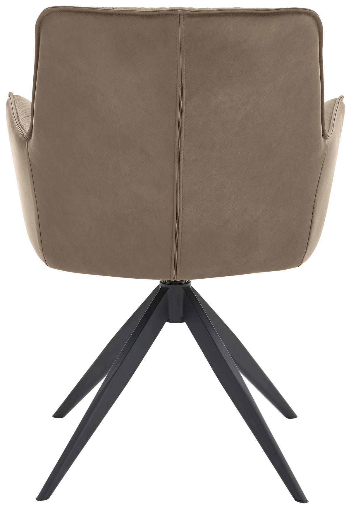 ARMLEHNSTUHL  in Eisen Echtleder pigmentiert  - Taupe/Schwarz, Design, Leder/Metall (59/89/63cm) - Dieter Knoll