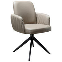 ŽIDLE S PODRUČKAMI, železo, černá, šedohnědá - černá/šedohnědá, Design, kov/kůže (59/85/62cm) - Moderano