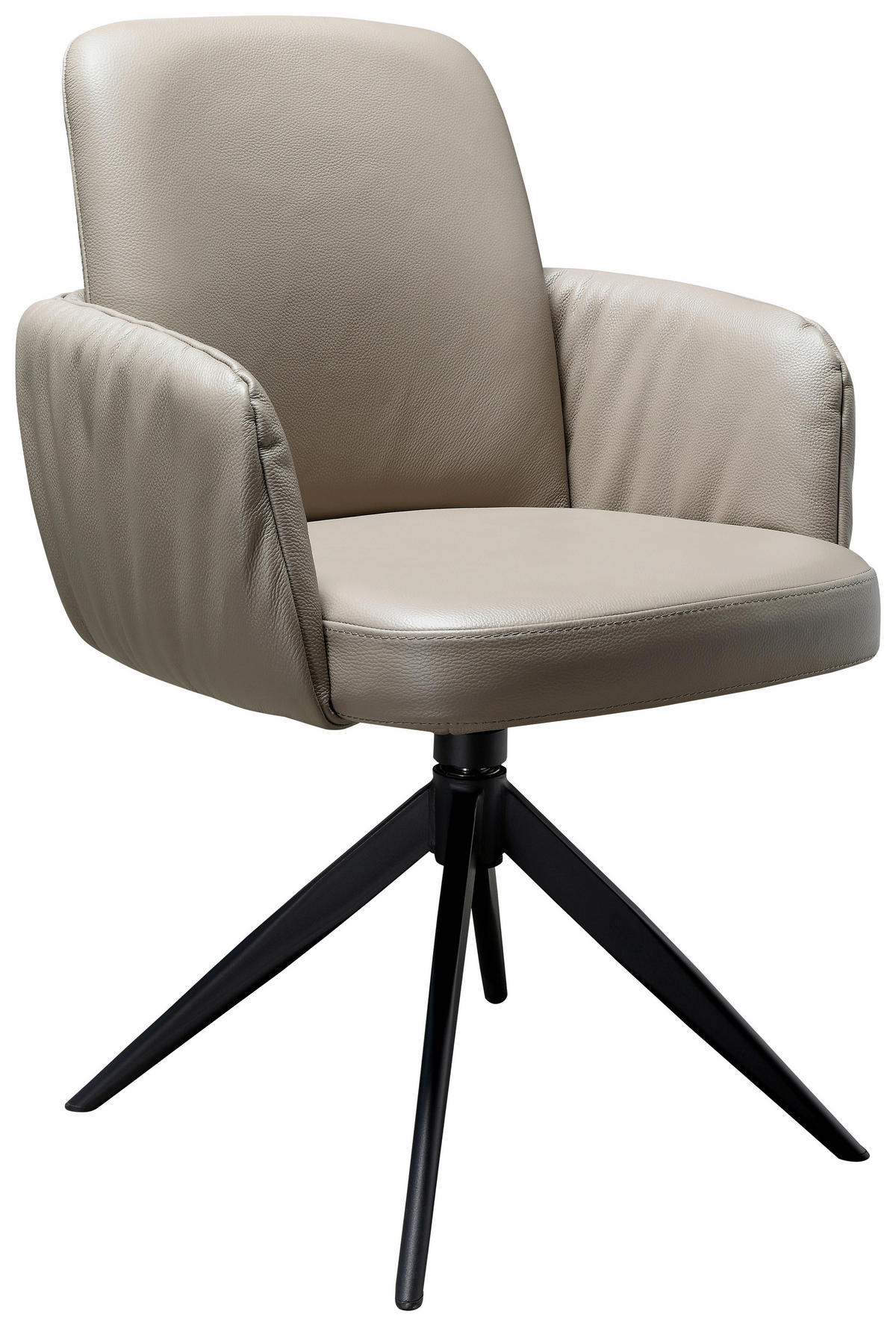 ŽIDLE S PODRUČKAMI, železo, černá, šedohnědá - černá/šedohnědá, Design, kov/kůže (59/85/62cm) - Moderano