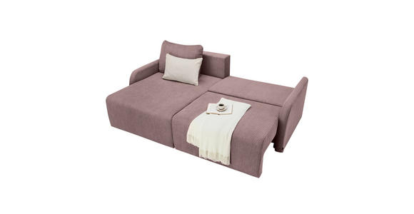 ECKSOFA in Cord Rosa  - Schwarz/Rosa, KONVENTIONELL, Kunststoff/Textil (217/146cm) - Carryhome