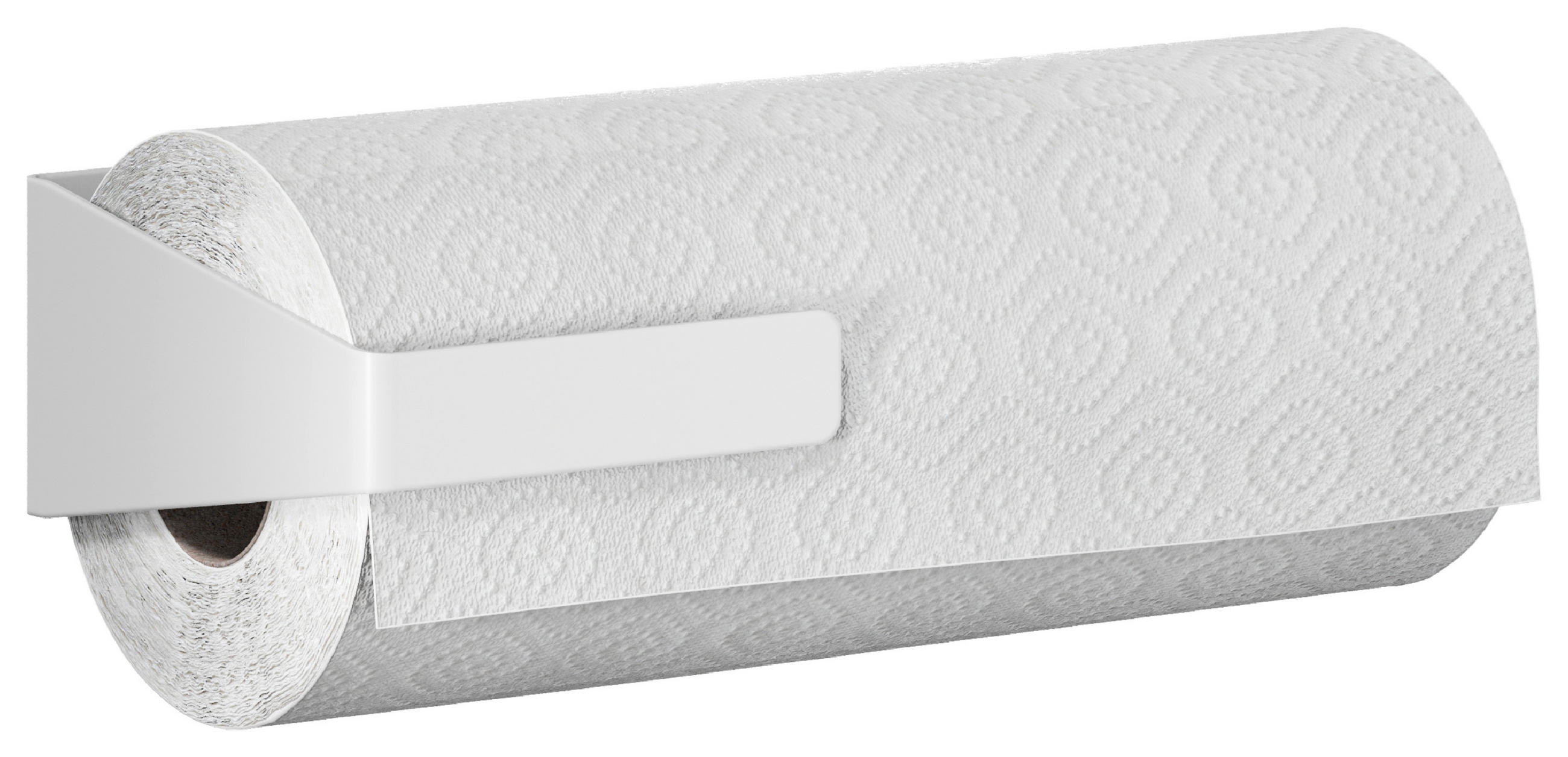 KÜCHENROLLENHALTER - Weiß, Basics, Kunststoff/Metall (26,5/6/13,5cm) - Tesa