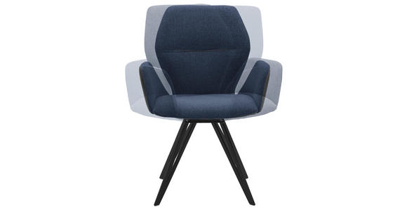 ARMLEHNSTUHL in Anthrazit, Blau, Schwarz - Blau/Anthrazit, Design, Textil/Metall (62/91/59cm) - Valnatura