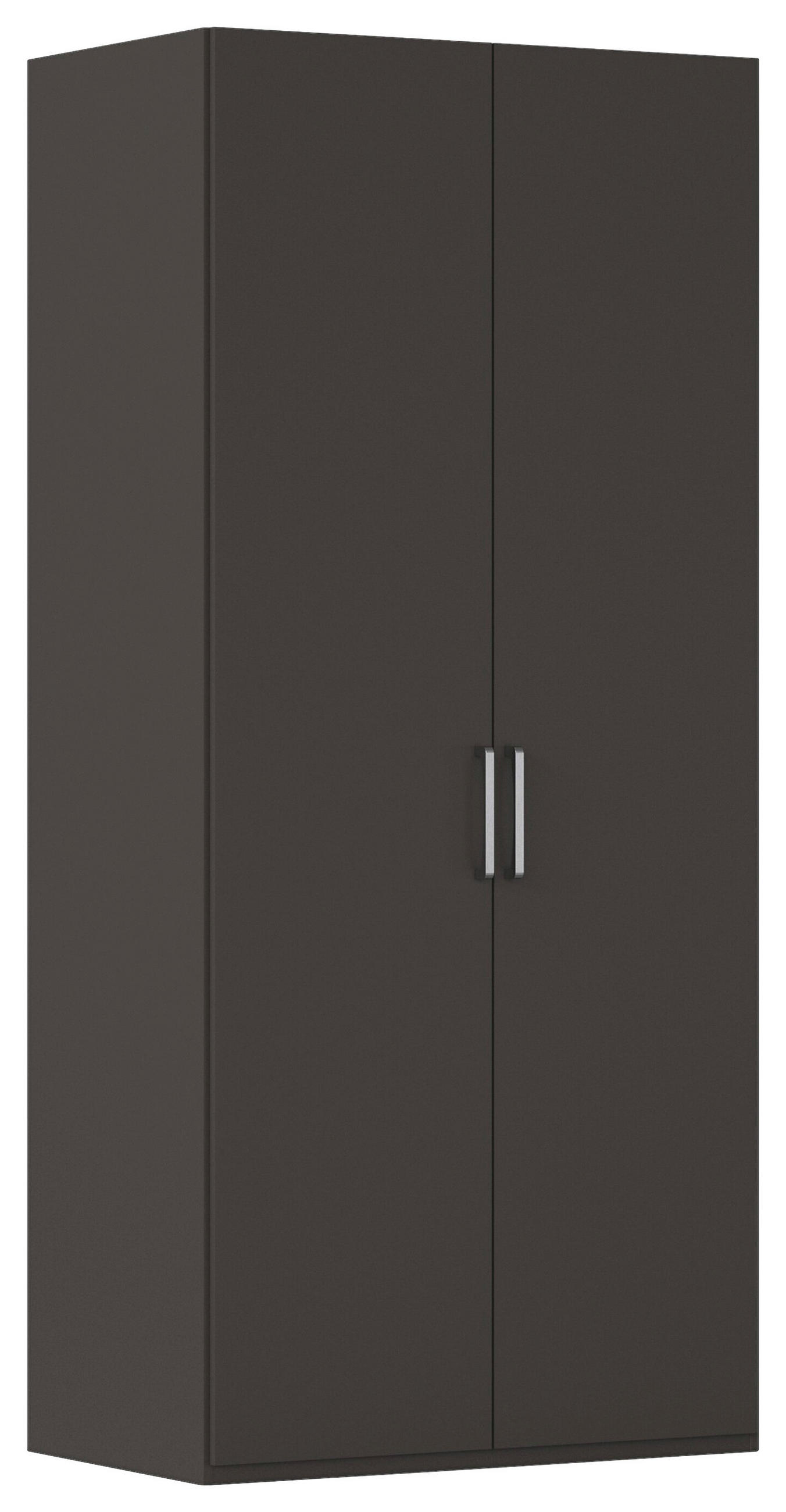 DREHTÜRENSCHRANK 101/235/61 cm,  in Graphitfarben, 2-türig  - Edelstahlfarben/Graphitfarben, Basics, Holzwerkstoff/Metall (101/235/61cm) - Novel