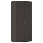 DREHTÜRENSCHRANK 101/223/61 cm,  in Graphitfarben, 2-türig  - Edelstahlfarben/Graphitfarben, Basics, Holzwerkstoff/Metall (101/223/61cm) - Novel