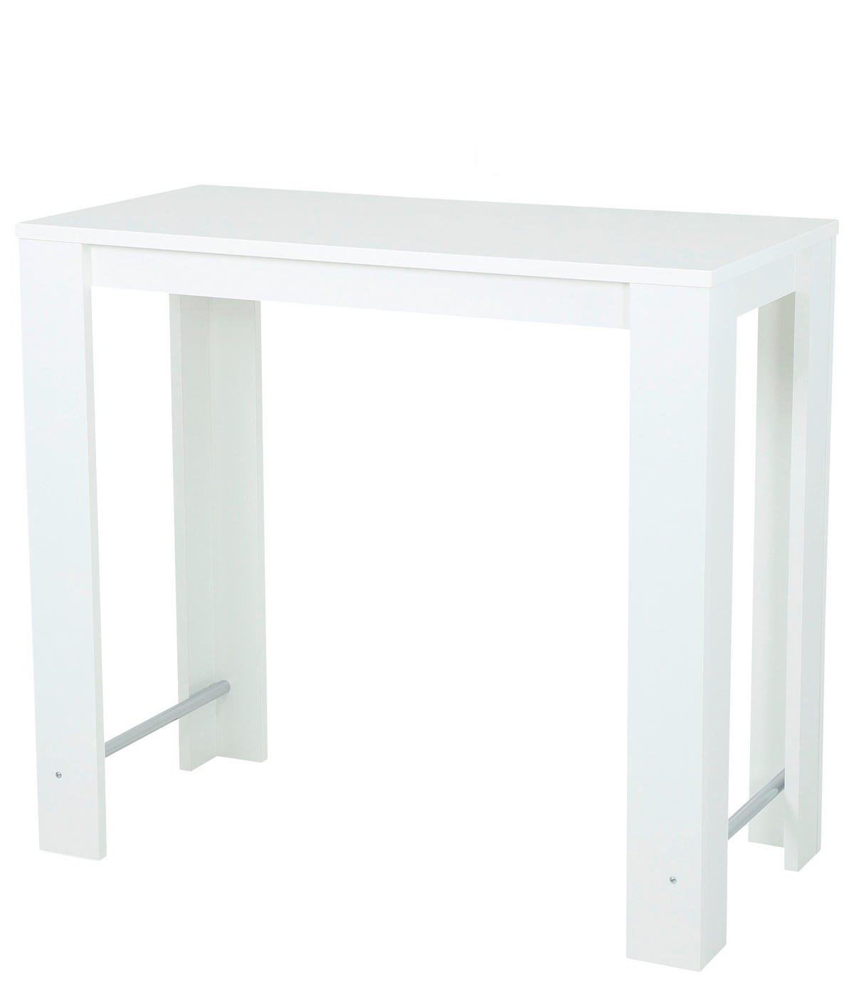 BARTISCH rechteckig Weiß  - Weiß, MODERN, Holzwerkstoff/Metall (120/58/108cm) - Carryhome