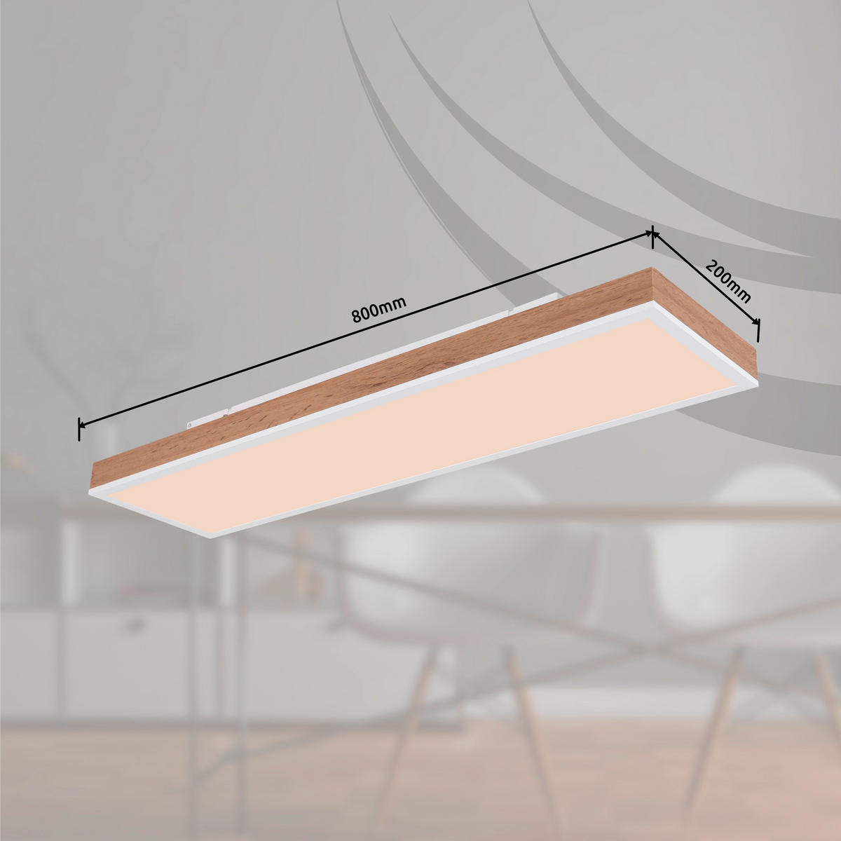 STROPNA LED-SVETILKA   //2700-6500 K/230 V/ - bela/temno rjava, Natur, kovina/umetna masa (80/20/7,8cm) - Globo