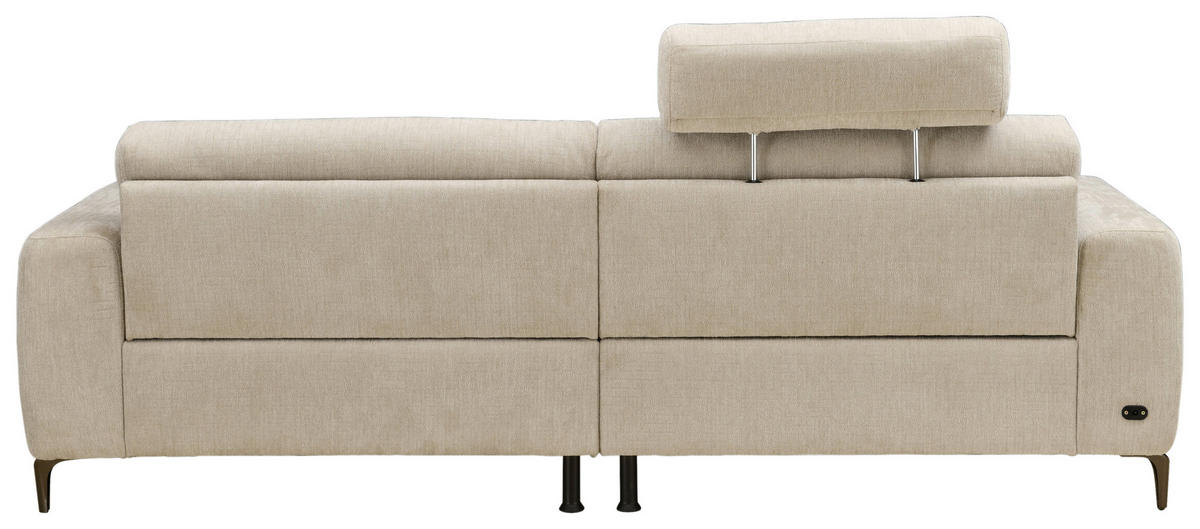 ECKSOFA in Chenille Beige  - Beige/Schwarz, Design, Textil/Metall (165/246cm) - Carryhome