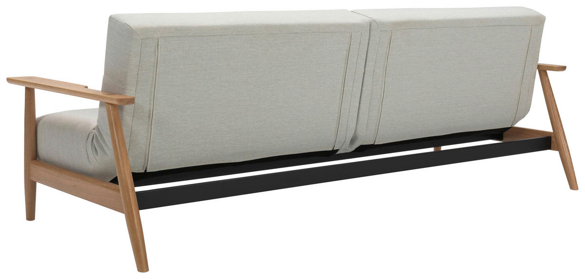 SCHLAFSOFA  in Flachgewebe Naturfarben, Weiß  - Eichefarben/Naturfarben, Design, Holz/Textil (232/77/99cm) - Niels Andersson