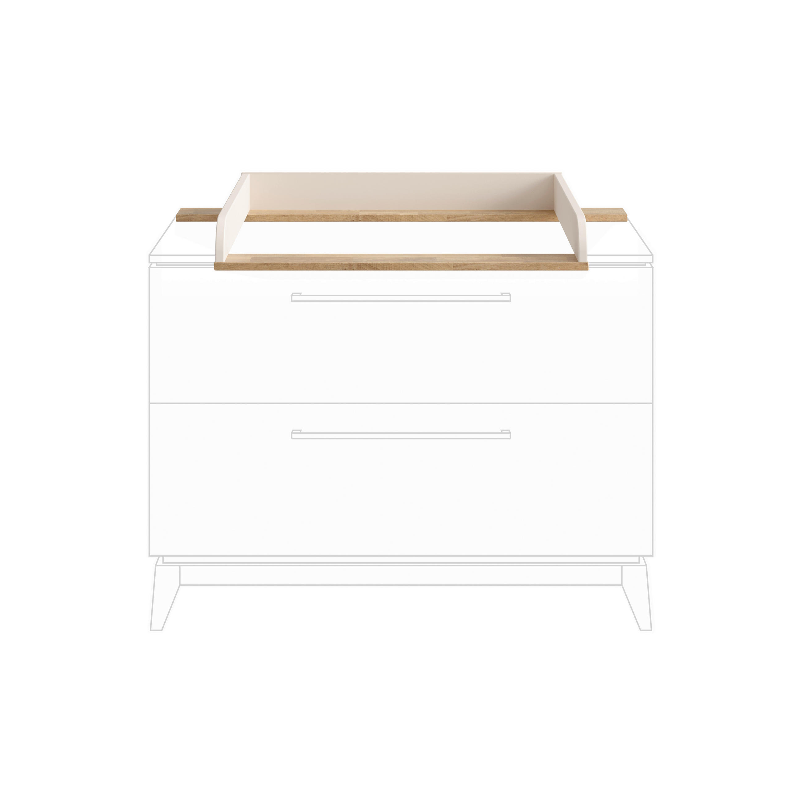 Paidi Wickelaufsatz Stiene Eiche, Beige 123.30x12.30x80.00 cm