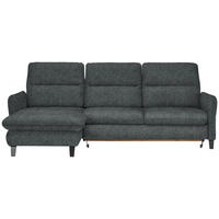ECKSOFA Grau Chenille  - Schwarz/Grau, KONVENTIONELL, Textil/Metall (190/254cm) - Livetastic