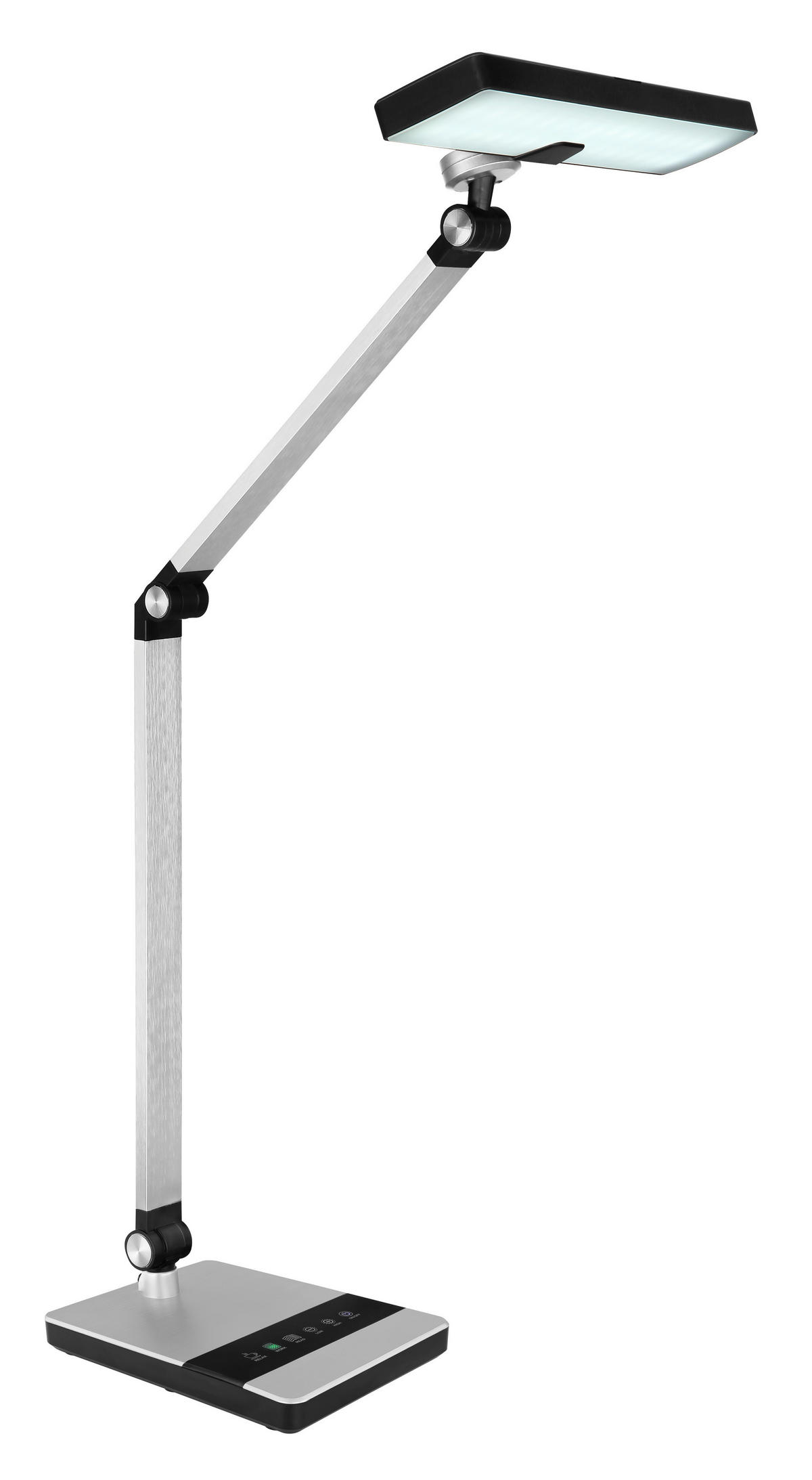 LED-TISCHLEUCHTE - Silberfarben/Schwarz, Konventionell, Kunststoff/Metall (40/27/82cm) - Globo