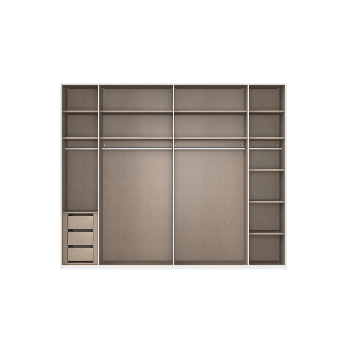 SCHWEBETÜRENSCHRANK 271/223/68 cm 2-türig Weiß, Eiche Artisan  - Eichefarben/Weiß, Design, Glas/Holzwerkstoff (271/223/68cm) - Xora