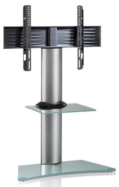 TV-RACK Metall, Glas Klar, Silberfarben  - Klar/Silberfarben, KONVENTIONELL, Glas/Metall (80/111/40cm) - MID.YOU