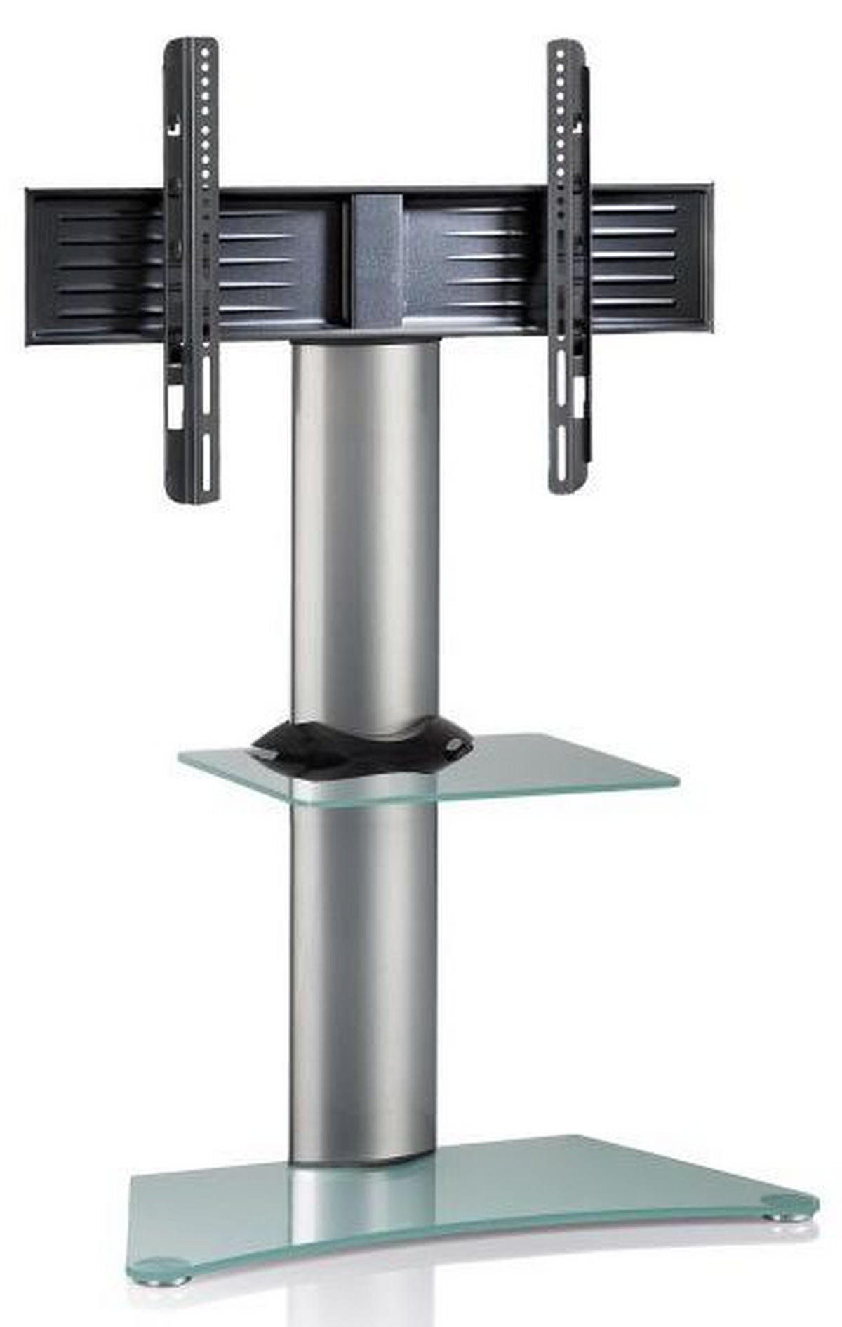 TV-Rack in Klar/Silberfarbe - Klar/Silberfarben, Konventionell, Glas/Metall (80/111/40cm) - MID.YOU