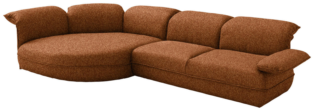 ECKSOFA  in Chenille Rostfarben  154/343 cm  - Rostfarben/Schwarz, Design, Kunststoff/Textil (154/343cm) - Koinor