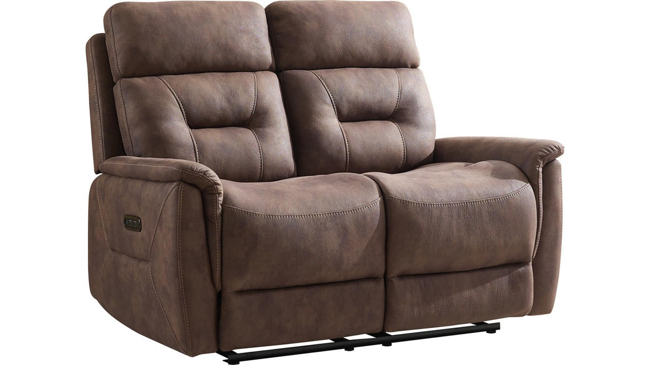 RECLINERSOFFA i mikrofiber brun  - brun/svart, Klassisk, metall/trä (138/105/93cm) - Best Price