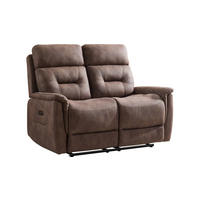 RECLINERSOFFA i mikrofiber brun  - brun/svart, Klassisk, metall/trä (138/105/93cm) - Best Price