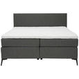 BOXSPRINGBETT 200/200 cm  in Anthrazit, Schwarz  - Anthrazit/Schwarz, Design, Textil/Metall (200/200cm) - Hom`in
