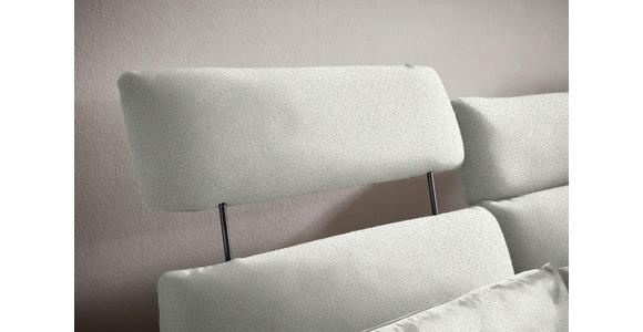 ECKSOFA in Flachgewebe Weiß 259/152 cm - Schwarz/Weiß, Design, Textil/Metall (259/152cm) - Dieter Knoll
