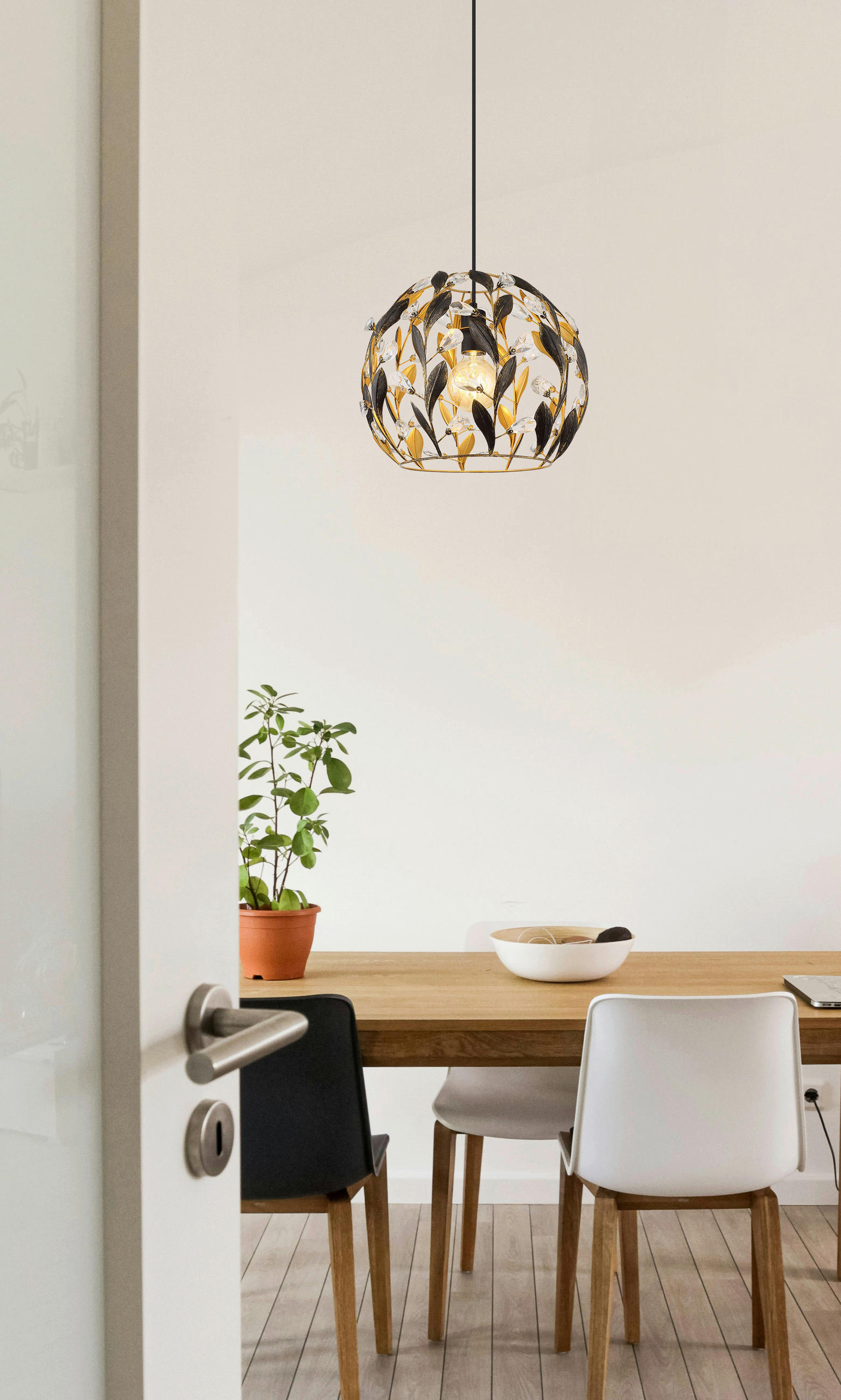HÄNGELEUCHTE 40/150 cm    - Klar/Goldfarben, Basics, Kunststoff/Metall (40/150cm) - Globo