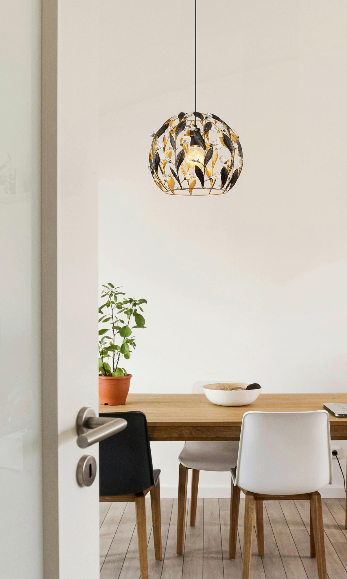 HÄNGELEUCHTE 40/150 cm    - Klar/Goldfarben, Basics, Kunststoff/Metall (40/150cm) - Globo