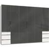 DREHTÜRENSCHRANK in Weiss, Grau  - Chromfarben/Weiss, Modern, Glas/Holzwerkstoff (300/216/58cm) - MID.YOU