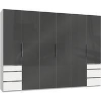 DREHTÜRENSCHRANK in Weiss, Grau  - Chromfarben/Weiss, Modern, Glas/Holzwerkstoff (300/216/58cm) - MID.YOU