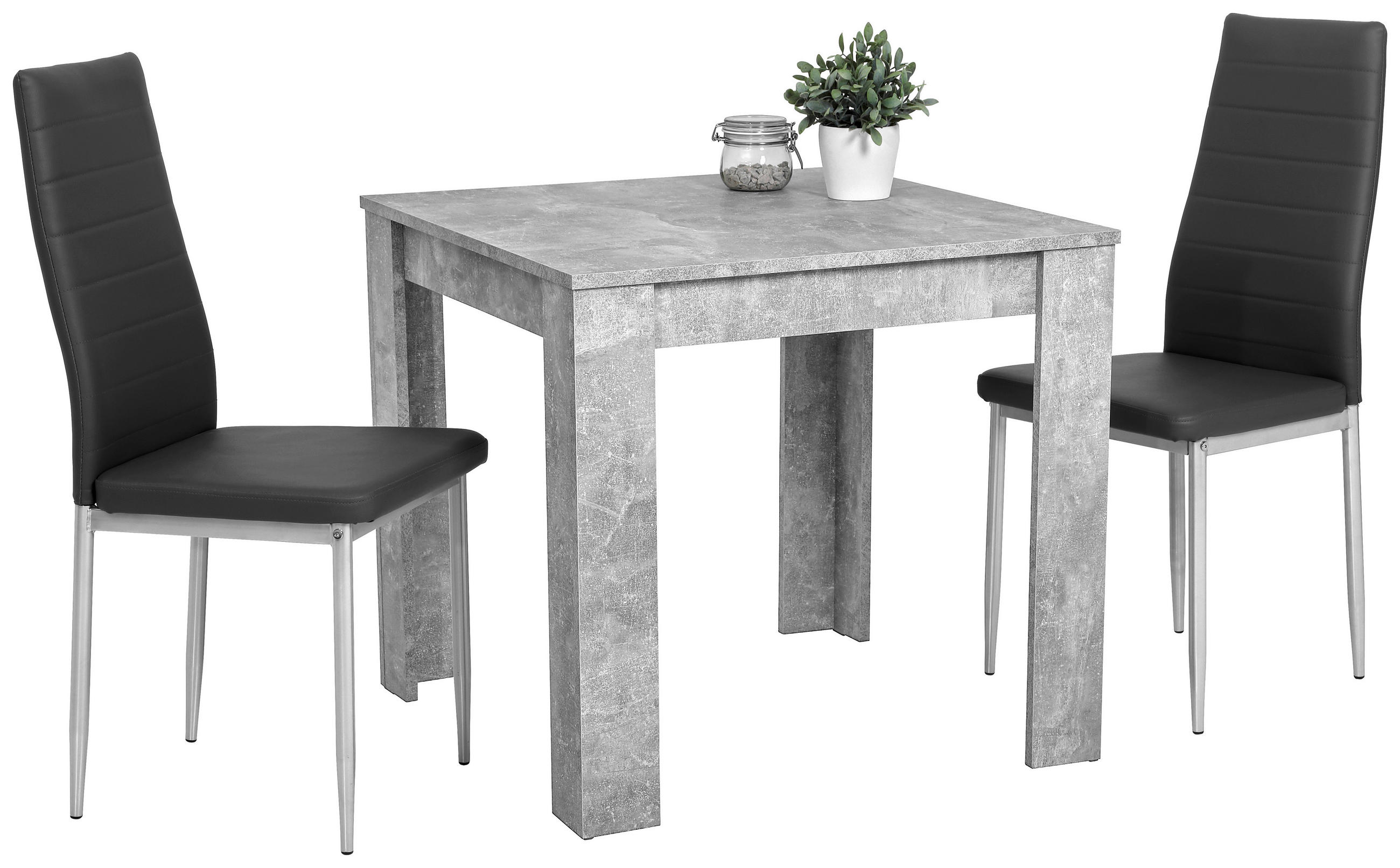 TISCHGRUPPE   - Grau, MODERN, Textil/Metall (80/74/80cm) - P & B