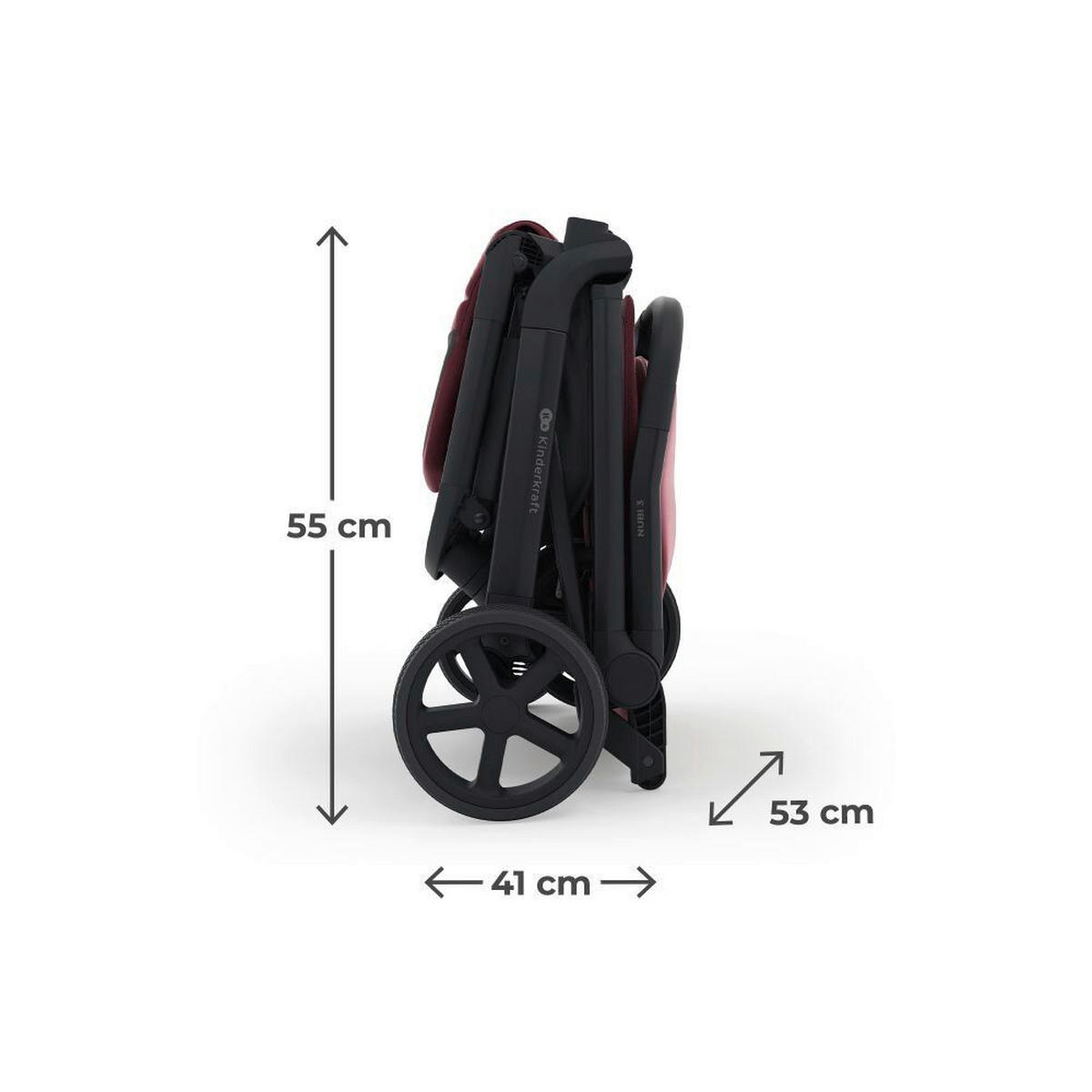 DJEČJA KOLICA  NUBI 3  - tamno ružičasta, Basics, metal/tekstil (68,5/53/106,5cm) - Kinderkraft