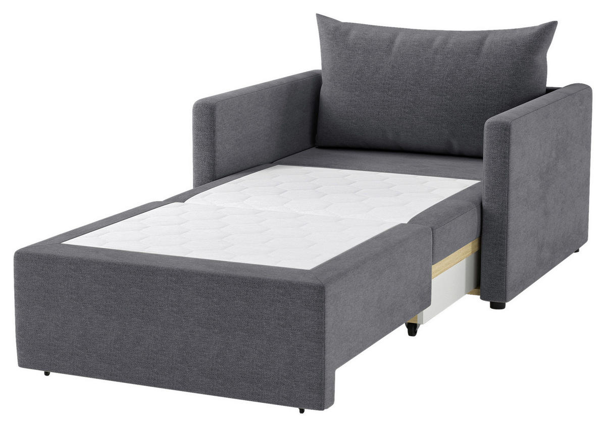 SCHLAFSESSEL Flachgewebe Dunkelgrau  - Dunkelgrau/Schwarz, Design, Kunststoff/Textil (92/89/103cm) - MID.YOU