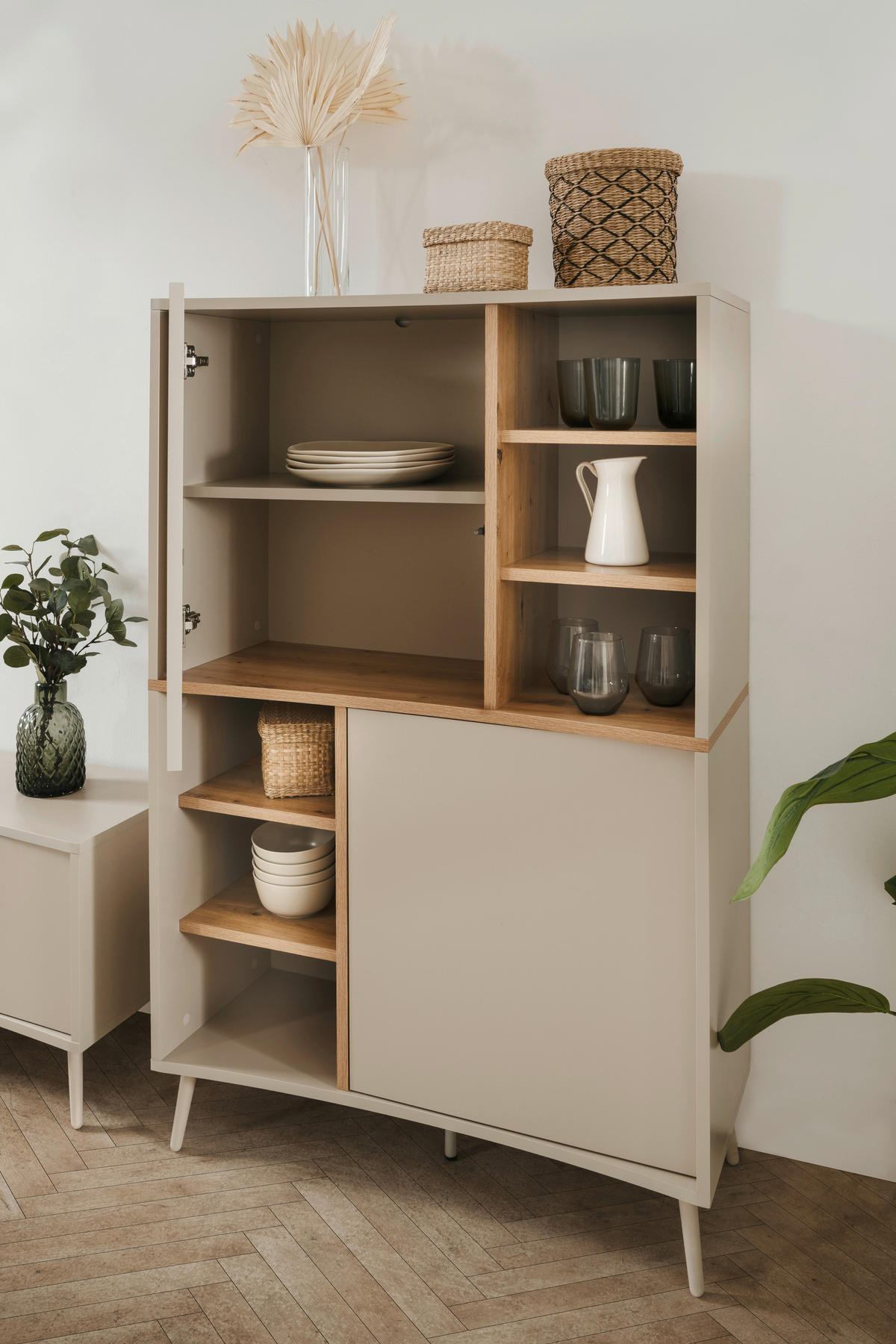 HIGHBOARD  90/140/37,5 cm  - Sandfarben/Eiche Artisan, Design, Holzwerkstoff/Kunststoff (90/140/37,5cm) - MID.YOU