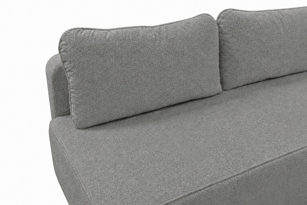 SCHLAFSOFA FREDO Bouclé Grau  inkl.  - Schwarz/Grau, Design, Kunststoff/Textil (212/93/100cm) - MID.YOU