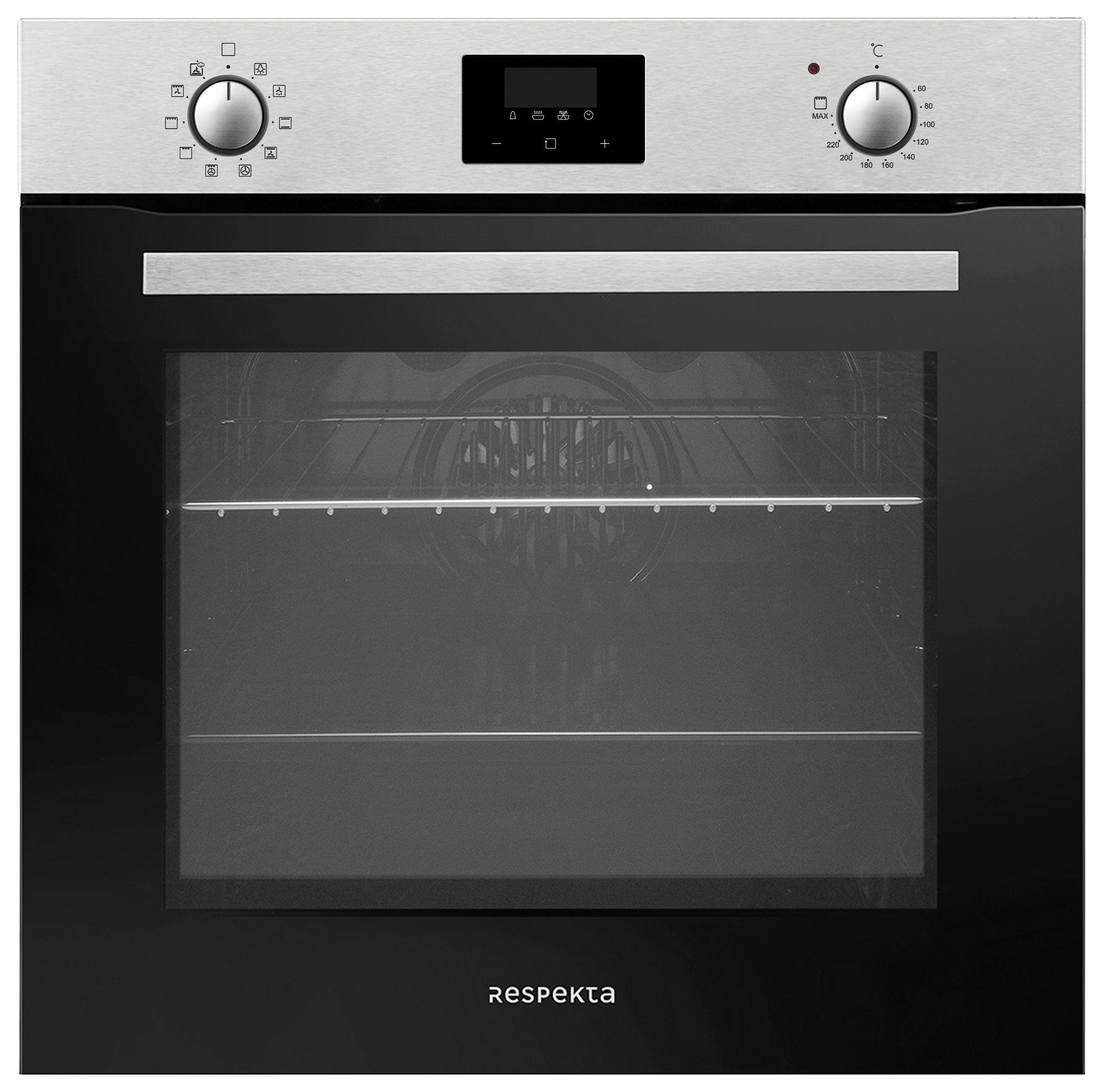 EINBAUBACKOFEN AB141-26  - Schwarz, Trend, Glas/Metall (59,4/59,5/52,1cm) - Respekta