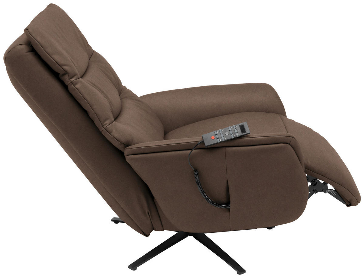 MASSAGESESSEL Dunkelbraun  - Anthrazit/Dunkelbraun, Konventionell, Leder/Metall (74/114/97cm) - Himolla