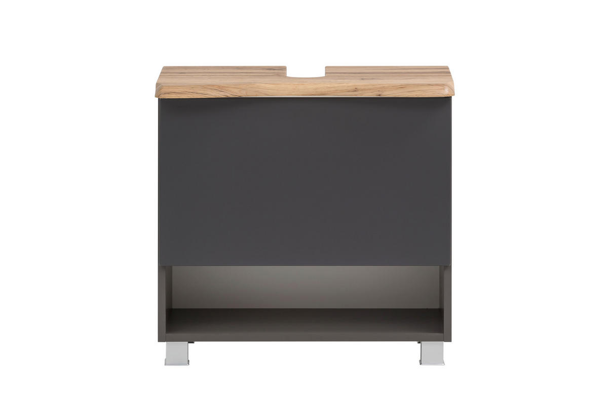 WASCHTISCHUNTERSCHRANK 61/55/40 cm  - Silberfarben/Eiche Wotan, Natur, Holzwerkstoff/Kunststoff (61/55/40cm) - Xora