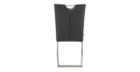 SCHWINGSTUHL in Edelstahl Echtleder naturbelassen - Edelstahlfarben/Schwarz, Design, Leder/Metall (48/98,5/62cm) - Novel