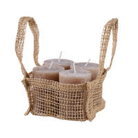 VÁLCOVÁ SVÍČKA - světle hnědá, Trend, přírodní materiály (6,8/9cm) - Ambia Home