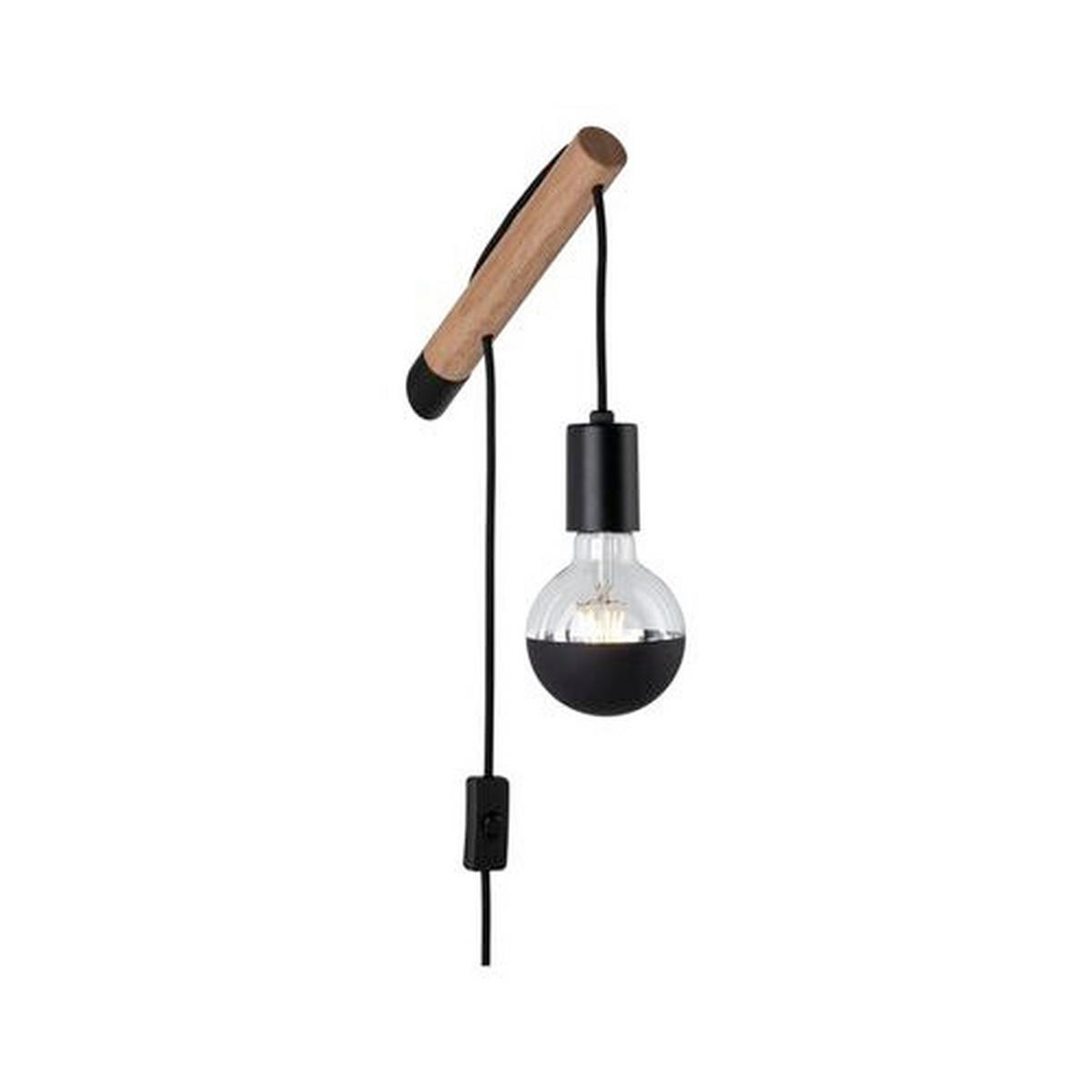 WANDLEUCHTE 4,5/18,0 cm   - Schwarz, LIFESTYLE, Holz/Metall (4,5/18,0cm) - Paulmann