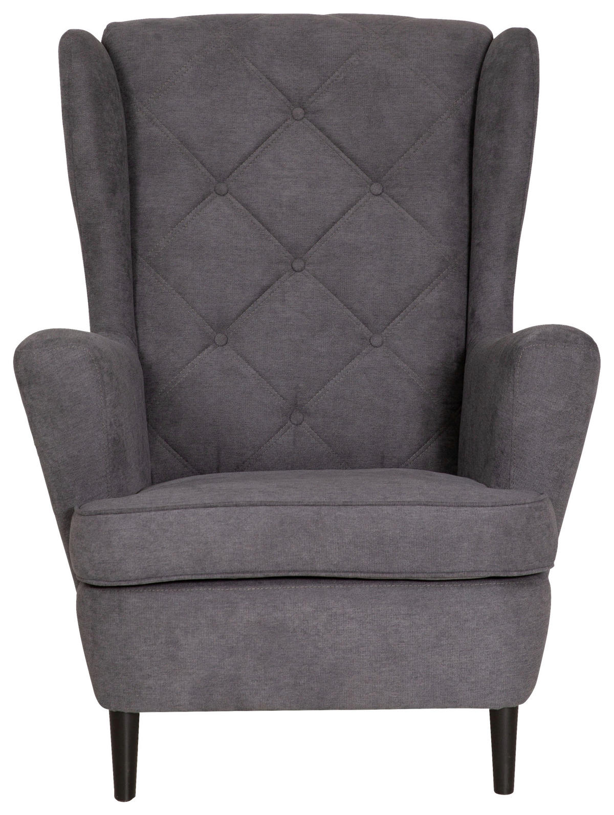 FÜLES FOTEL - fekete/sötétszürke, Basics, faalapú anyag/karton (78/102/98cm) - Carryhome