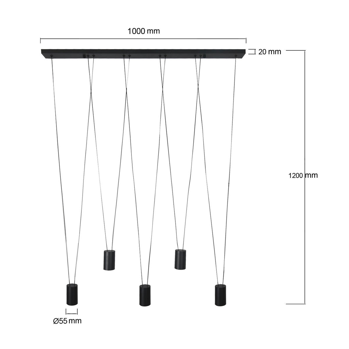 ZÁVĚSNÉ SVÍTIDLO,  120/100/5.5 cm - černá, Basics, kov (120/100/5.5cm)