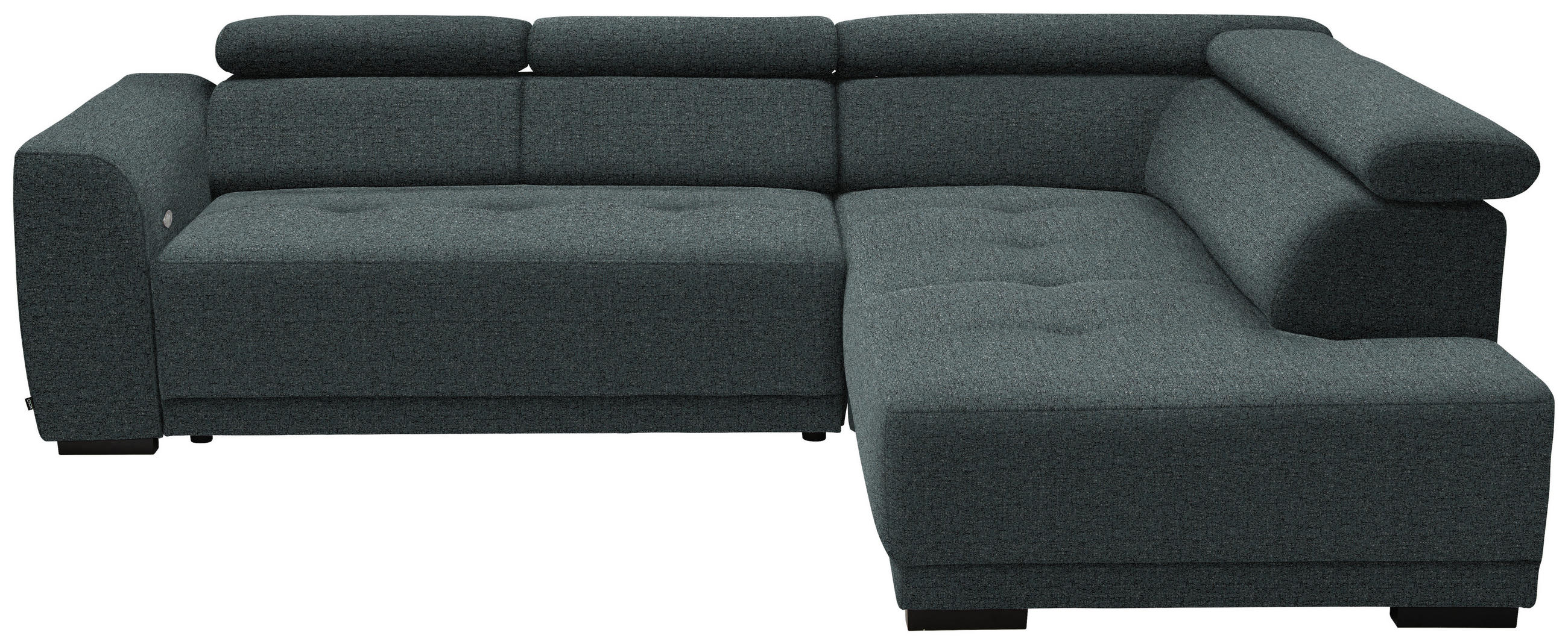 ECKSOFA in Struktur Dunkelgrau  284/205 cm  - Dunkelgrau/Schwarz, Design, Kunststoff/Textil (284/205cm) - Xora