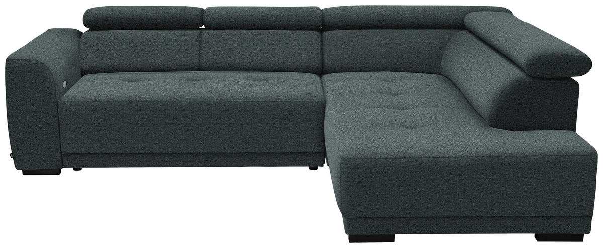 ECKSOFA in Struktur Dunkelgrau  284/205 cm  - Dunkelgrau/Schwarz, Design, Kunststoff/Textil (284/205cm) - Xora