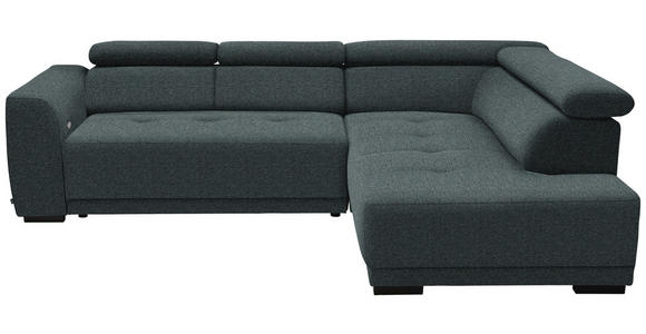 ECKSOFA in Struktur Dunkelgrau 284/205 cm - Dunkelgrau/Schwarz, Design, Kunststoff/Textil (284/205cm) - Xora