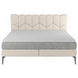 BOXSPRINGBETT 180/200 cm  in Creme  - Creme/Schwarz, Design, Leder/Textil (180/200cm) - Esposa