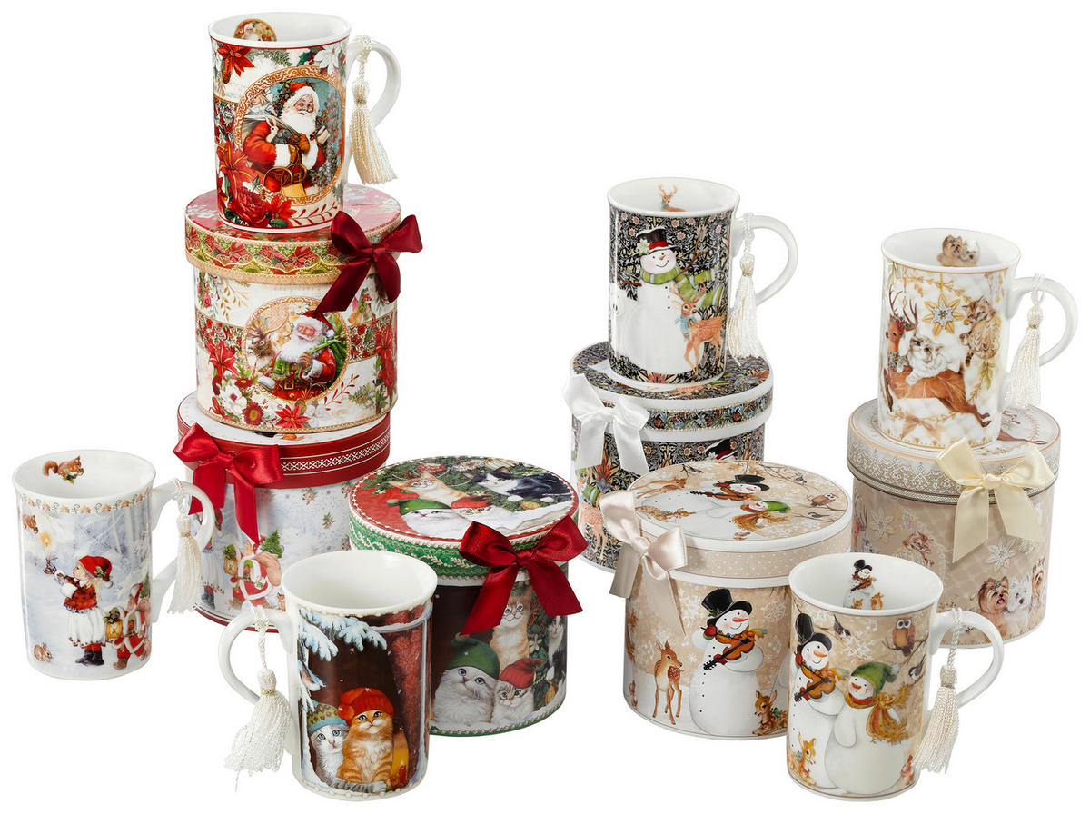 KAFFEEBECHER  320 ml   - Multicolor, LIFESTYLE, Keramik (0,32l) - X-Mas