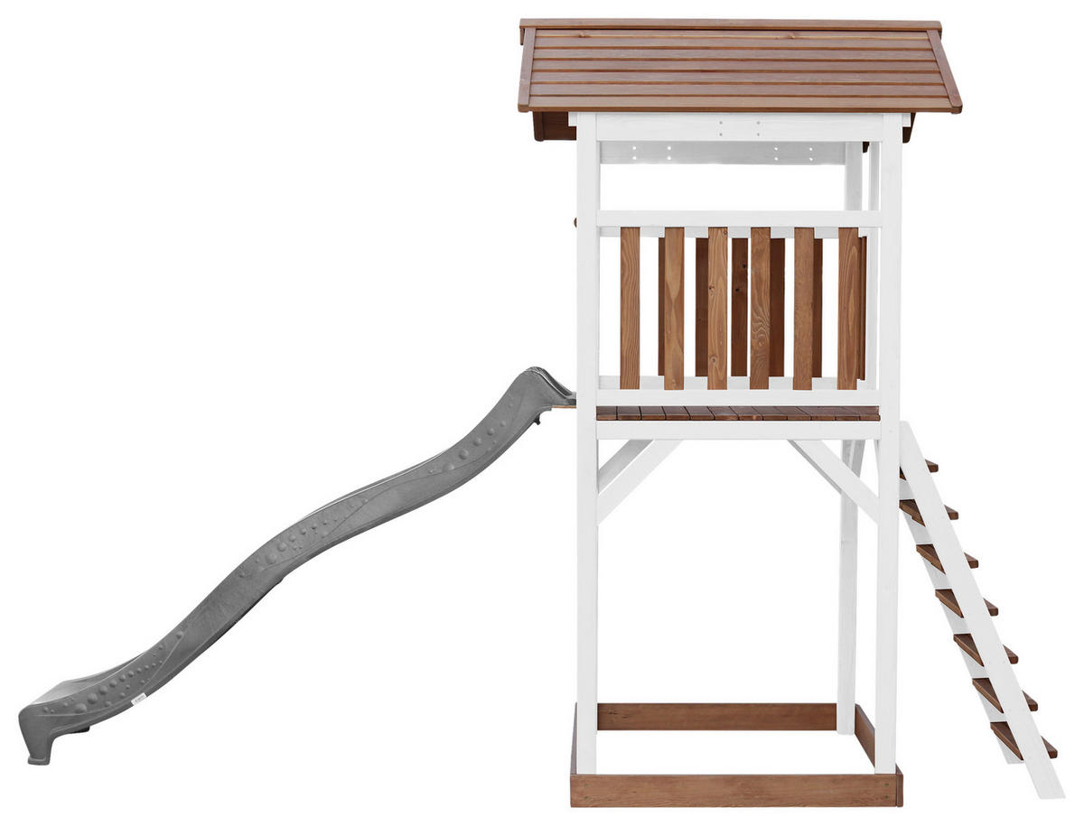 SPIELTURM 111,2/241,9/349 cm  - Weiss/Braun, Konventionell, Holz/Kunststoff (111,2/241,9/349cm)