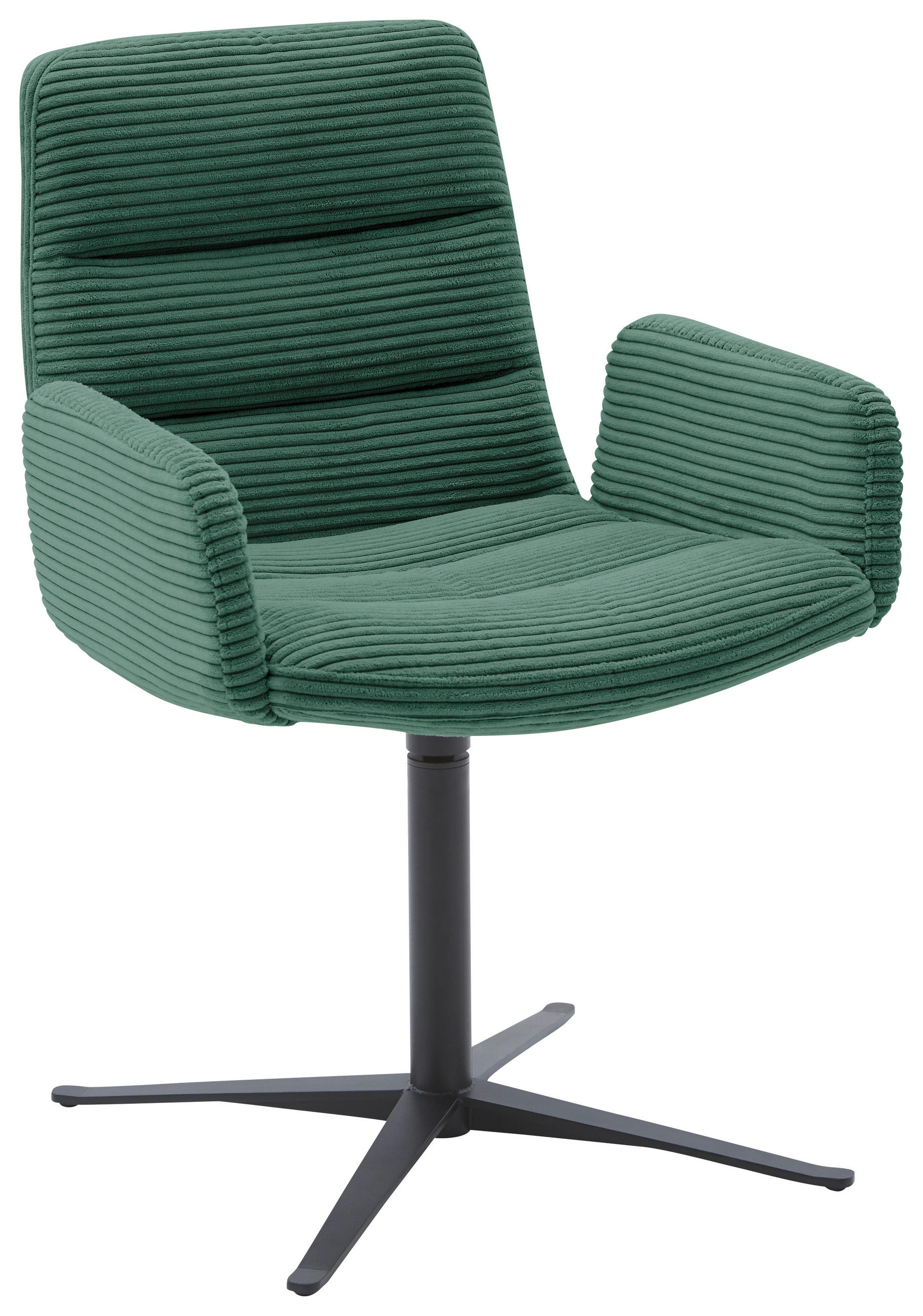 ARMLEHNSTUHL  in Cord  - Schwarz/Grün, Design, Textil/Metall (61/88/66cm) - Dieter Knoll