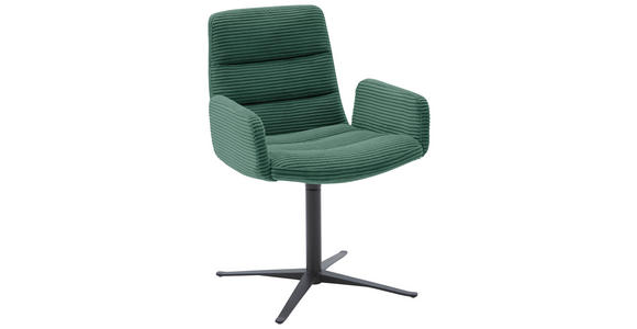 ARMLEHNSTUHL in Cord - Schwarz/Grün, Design, Textil/Metall (61/88/66cm) - Dieter Knoll
